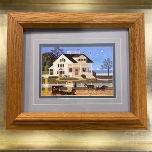 “Pickwick Cottage” by Charles Wysocki Matted, Framed Print‎ American Folk Art